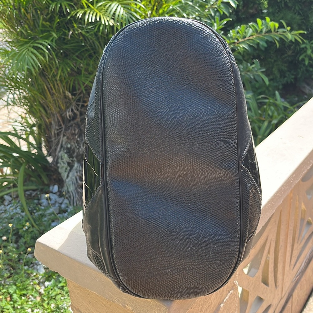 Vintage Patchwork Leather Drawstring Bag - image 6